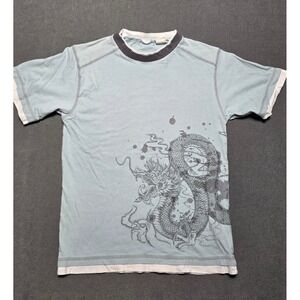 Dragon Graphic T-Shirt‎ Short Sleeve Crew Neck Vintage Style Cotton Top Small